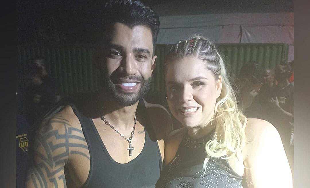 Acreana que tatuou Gusttavo Lima no braço realiza sonho de tirar foto com o cantor durante show