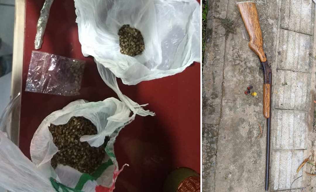 Polícia Civil prende casal do tráfico em posse de arma de fogo e droga no Bujari