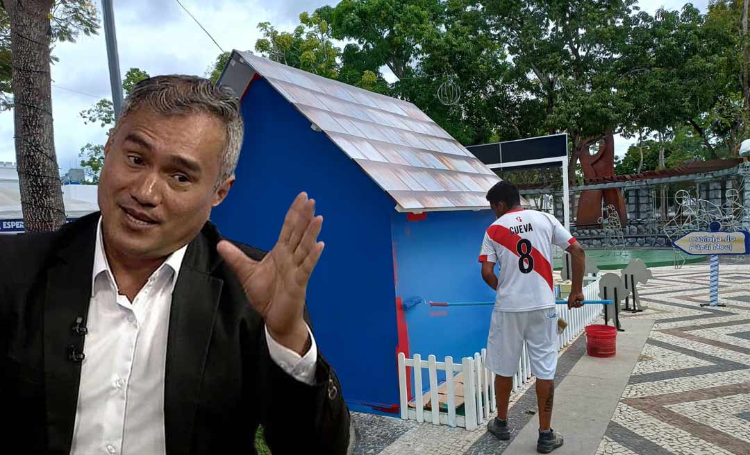 Minoru critica pinta-pinta da casinha de Papai Noel e diz: “Parece que falta o que fazer”