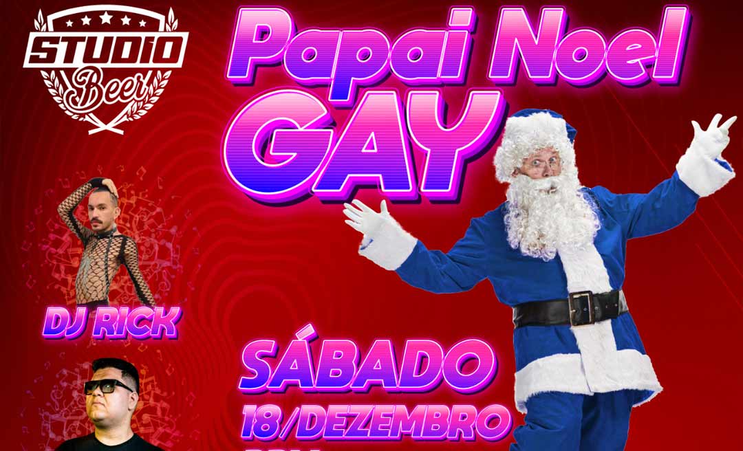 Papai Noel Gay será atração no Studio Beer em evento com arrecadação de alimentos para pessoas carentes