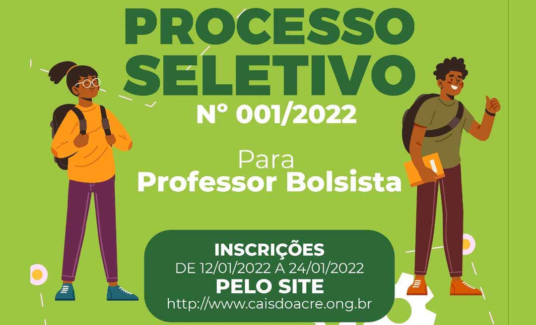 CAIS abre processo seletivo para professores bolsistas que irão atuar na alfabetização de jovens e adultos
