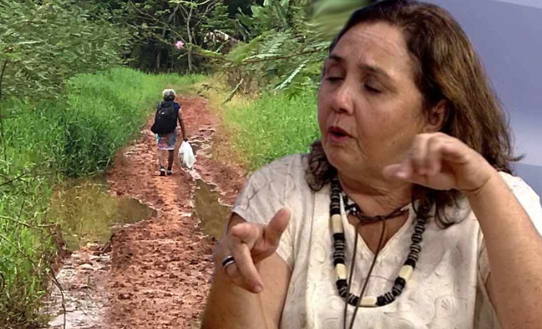 Conselheira do TCE lamenta condições dos ramais e diz: “infelizmente, os políticos não brigam por nós”