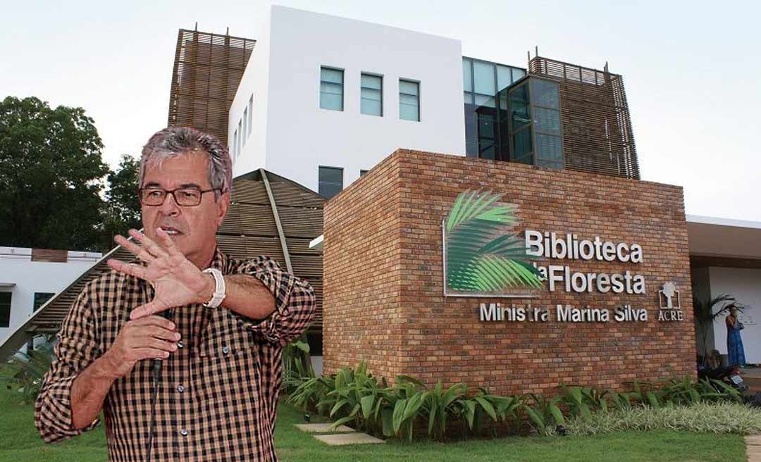 Jorge Viana lamenta abandono da Biblioteca da Floresta e desabafa: “nós fizemos com tanto amor esse prédio”