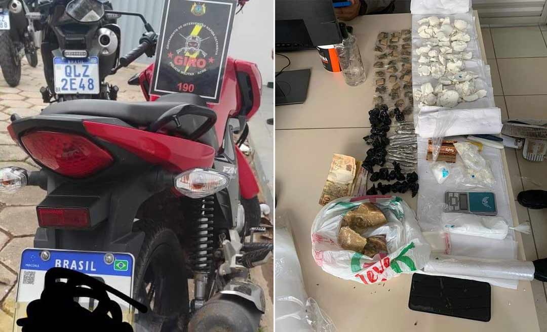 Polícia Militar apreende entorpecentes e recupera motocicleta em ações na capital