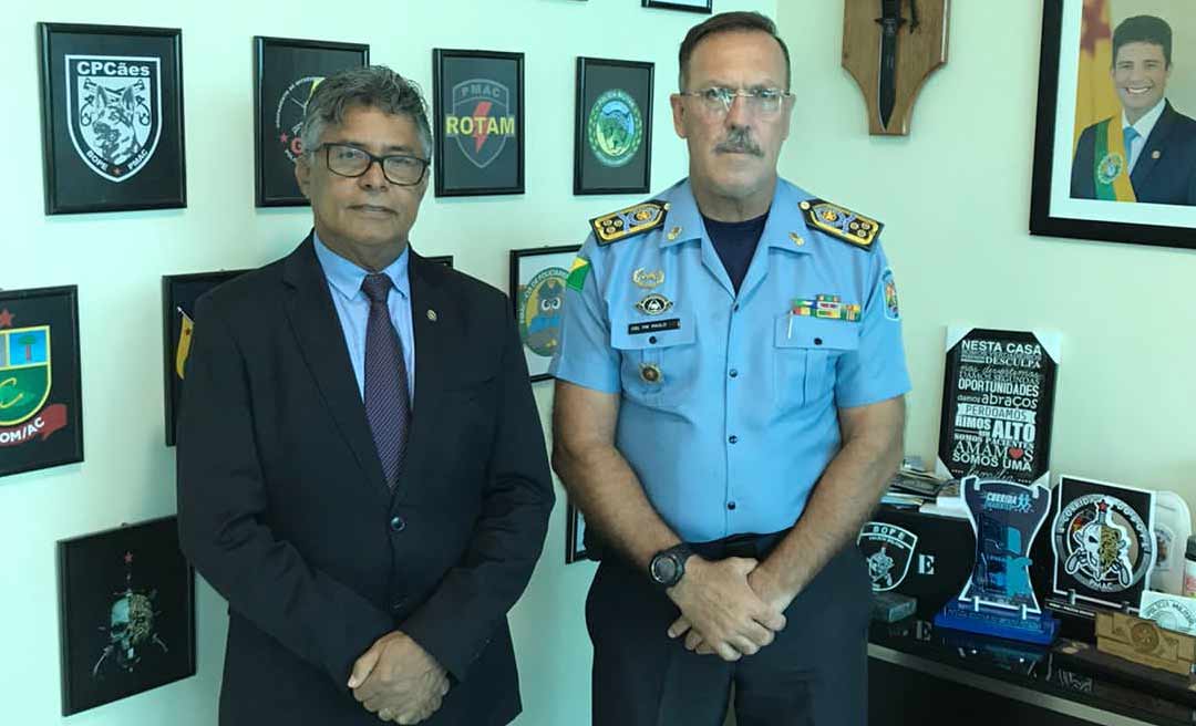 Antonio Pedro reúne-se com o comandante-geral da PMAC e pede mais policiais nas cidades acreanas