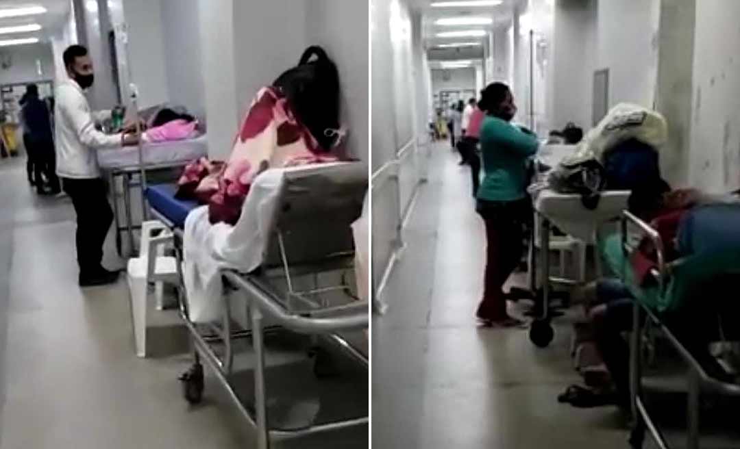 Dois meses após entrega de nova ala, vídeo mostra PS com pacientes nos corredores; direção diz que não é comum a superlotação
