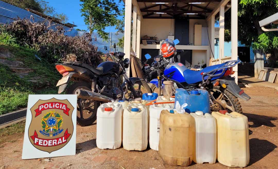 Polícia Federal apreende combustível ilegal e leva dois para a delegacia em Epitaciolândia