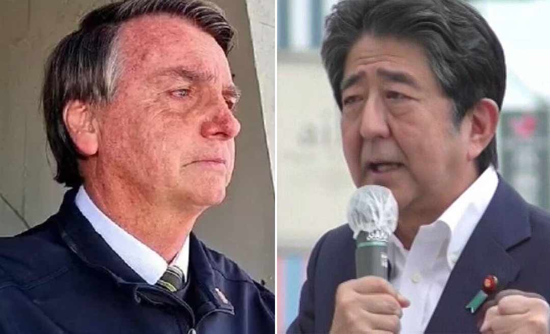 Bolsonaro compara assassinato de Abe a facada que levou em 2018: "O inimigo está dentro da pátria"