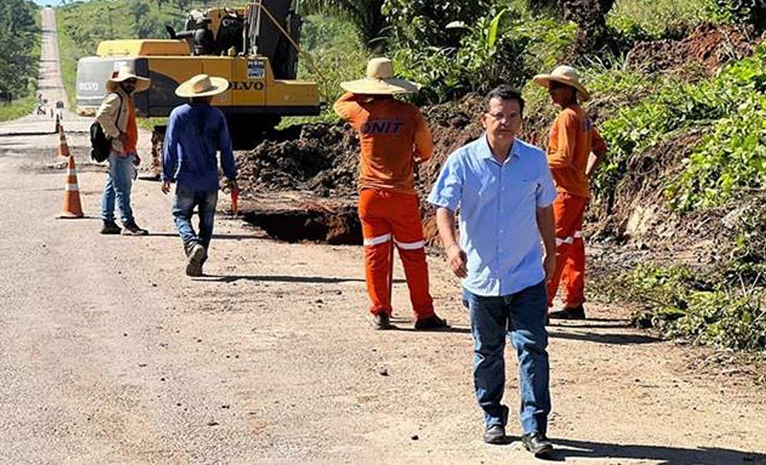 DNIT garante que obras da BRs no Acre não vão parar e Gonzaga agradece direção do órgão