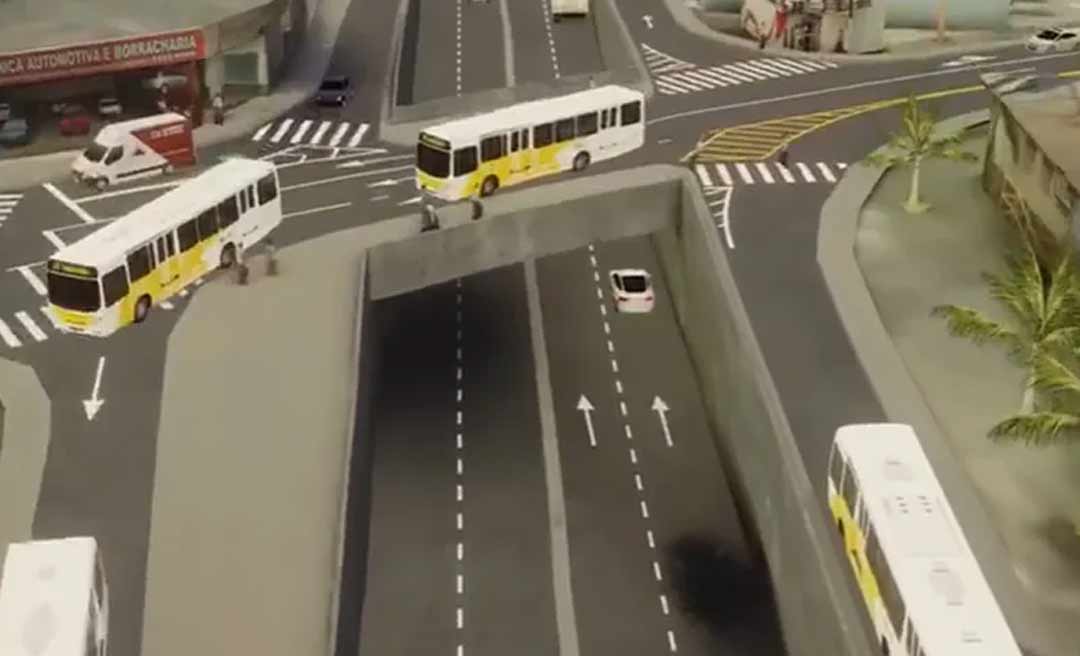 Seinfra desmonta na Expoacre exposição do novo viaduto de Rio Branco