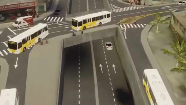 Seinfra desmonta na Expoacre exposição do novo viaduto de Rio Branco