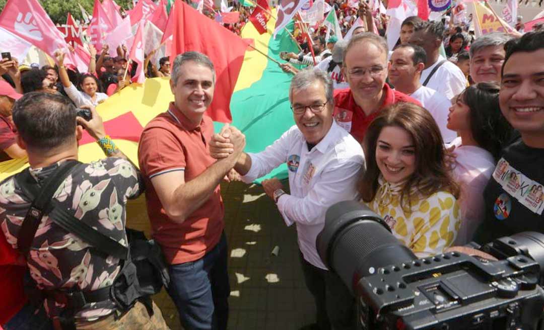 Em discurso com apelo evangélico, Jorge Viana lembra que Lula criou o dia da Marcha Para Jesus e diz: “Já é o próximo presidente”