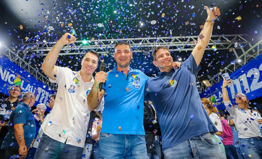 “Sou grato a cada um de vocês que vieram manifestar apoio nesse ato”, diz Nicolau ao lançar candidatura ao lado de Gladson e Ney