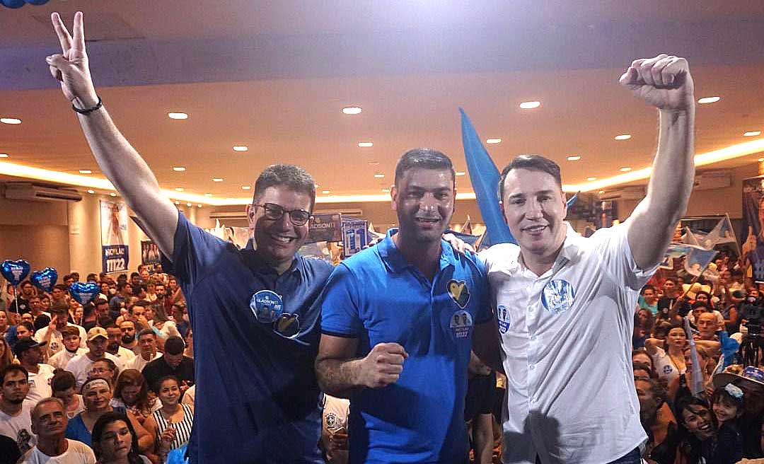 Gladson participa de lançamento da candidatura à reeleição de Nicolau Júnior e destaca parceria: “Me ajudou muito na Aleac”