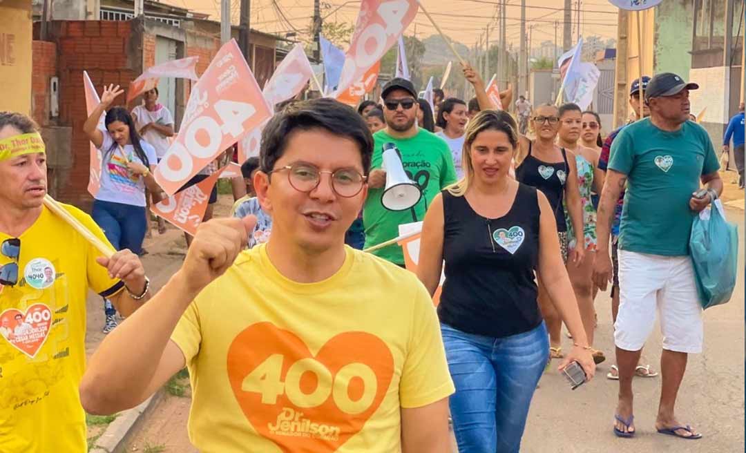 Acompanhado de apoiadores, candidato a senador Dr. Jenilson Leite visita bairros na Baixada da Sobral