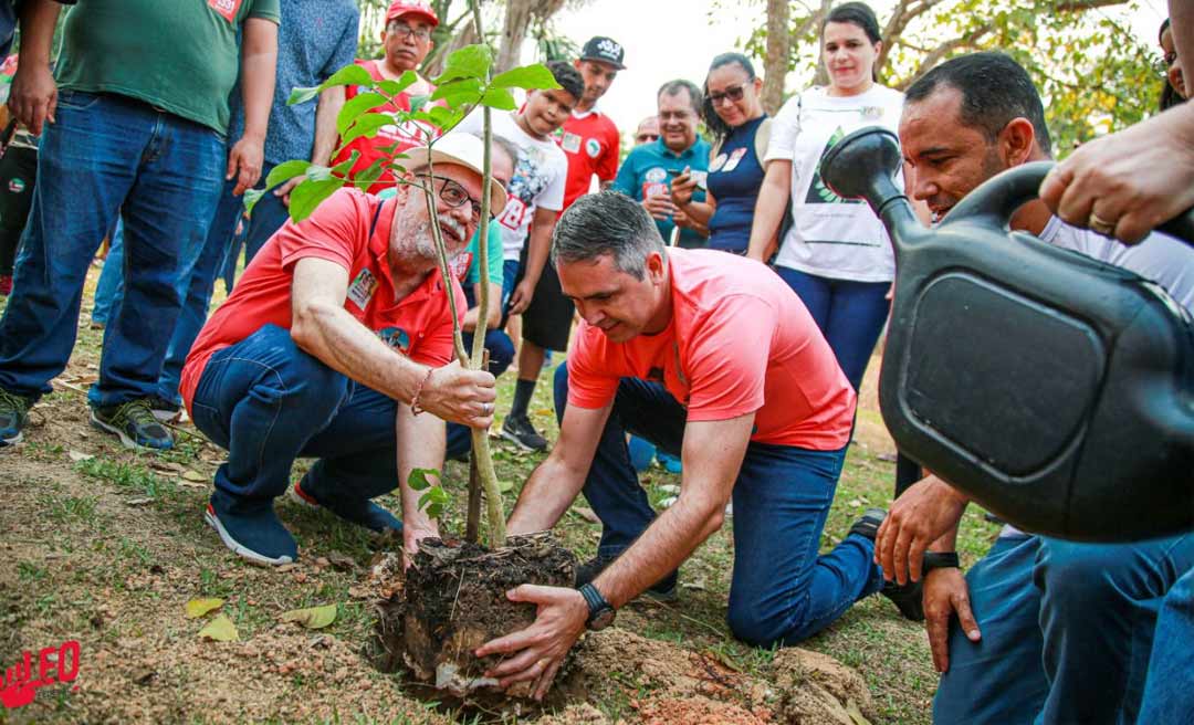 Em celebração ao Dia da Amazônia, Marcus e Nazaré plantam ipês em parque da capital