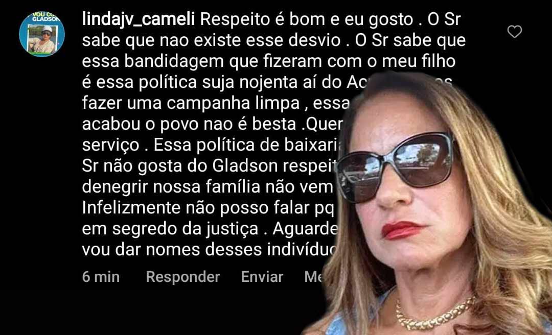 Dona Linda, mãe de Gladson, reage a declarações de Bocalom contra o governador: “Respeito é bom e eu gosto. Política de baixaria acabou”
