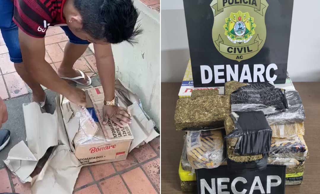No centro de Rio Branco, homem é preso em flagrante com maconha escondida em caixa de roupas