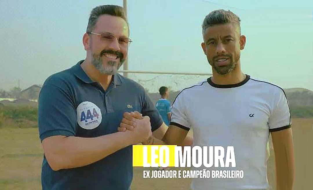 Léo Moura, ex-jogador do Flamengo, pede voto para Alan Rick durante programa eleitoral
