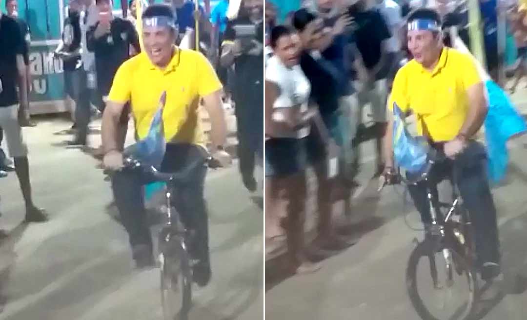 Vídeo de Gladson andando de bicicleta em Manuel Urbano viraliza