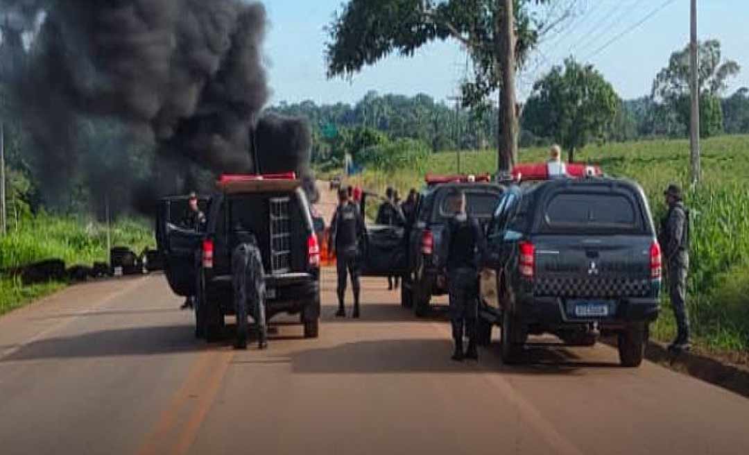 PRF aciona Tropa de Choque para desbloquear BR-364 em Rondônia: “Não toleraremos atos criminosos”