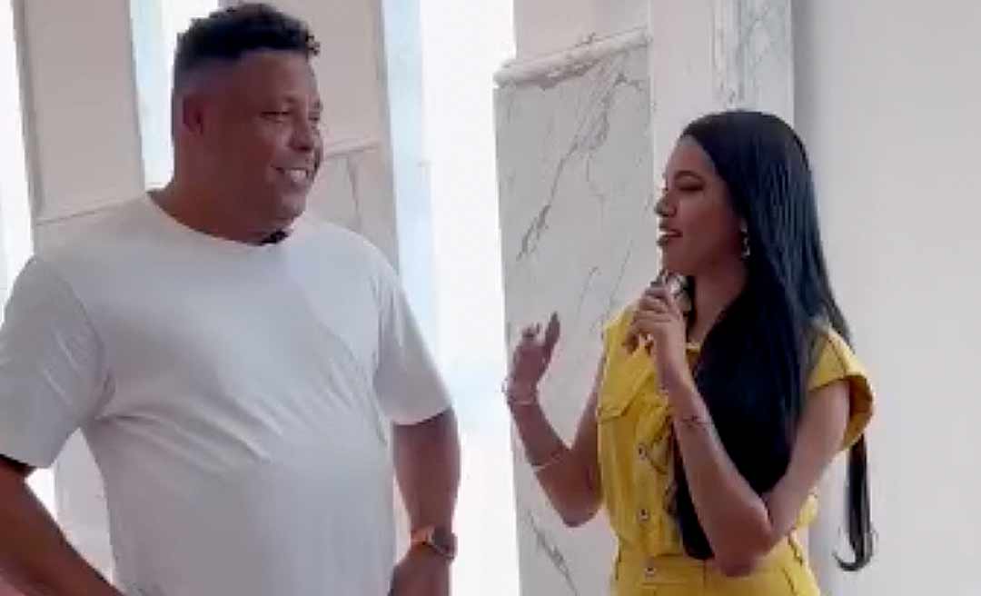 No Catar, influencer acreana Jéssica Ingrede entrevista Ronaldo Fenômeno
