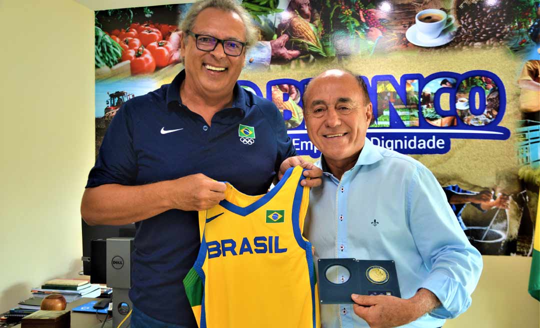 Prefeito de Rio Branco recebe visita de presidente da Confederação Brasileira de Basquete