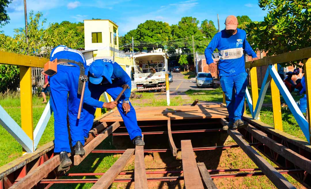 Prefeitura de Rio Branco avança em reforma das passarelas no Parque da Maternidade