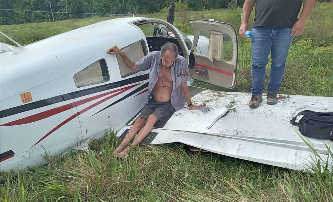 Avião de pequeno porte faz pouso de emergência no interior do Acre; Ninguém ficou ferido com gravidade