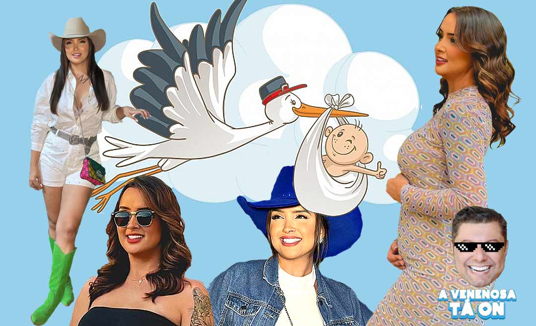 Cegonha visita influenciadora Manuela Ávila