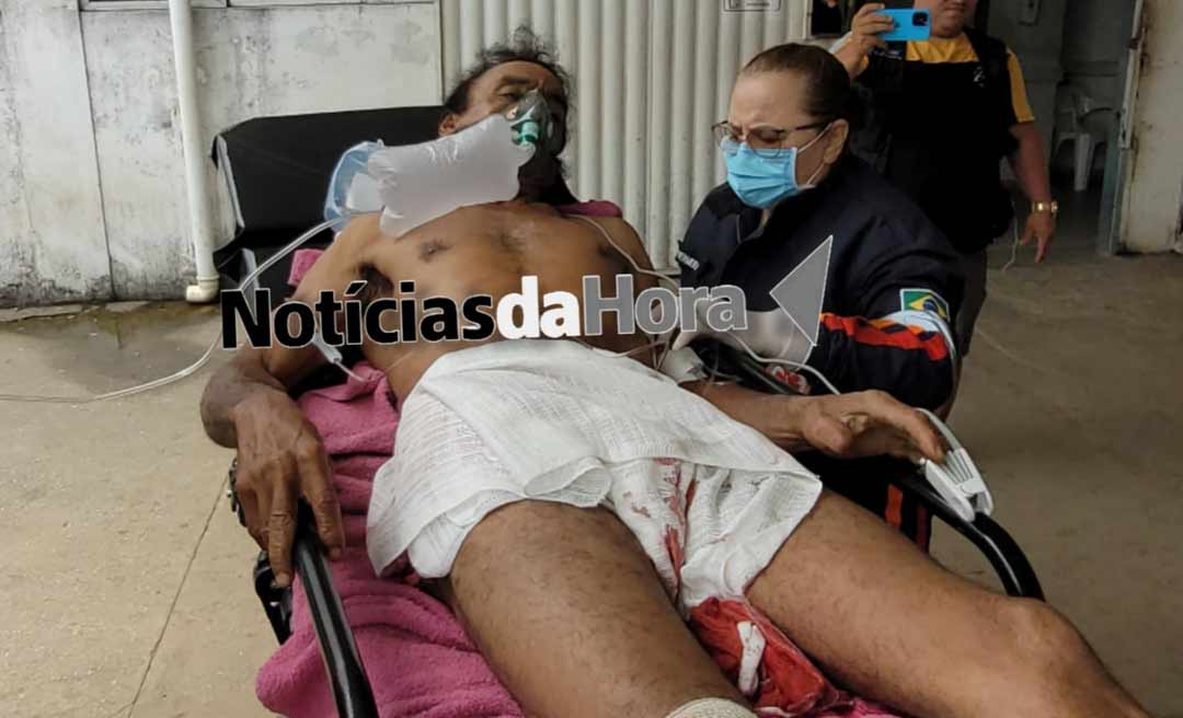 Idoso cai em cima de terçado ao descer ribanceira em colônia na Alcoobrás, região da BR-317