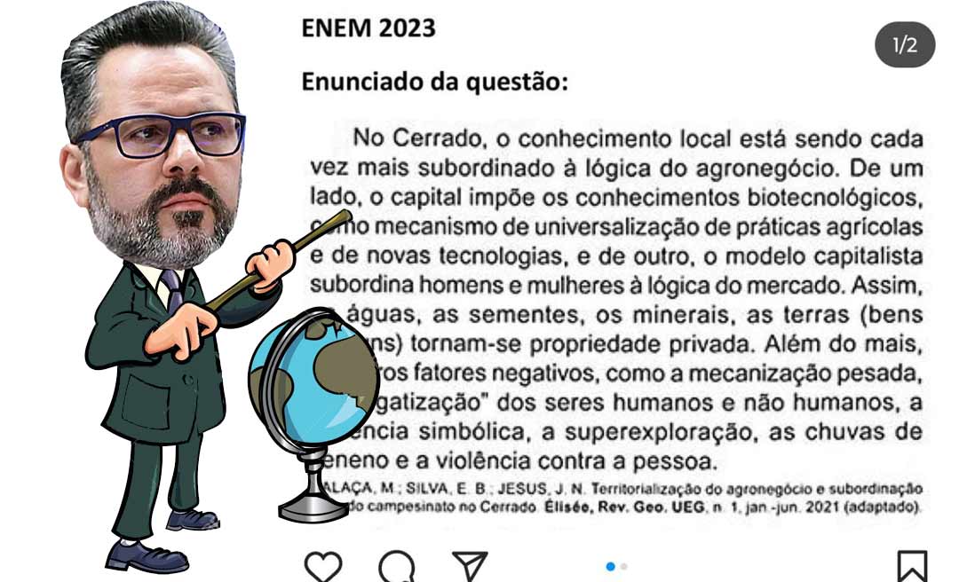 Alan Rick quer anulação de questões do Enem de “cunho ideológico” que citam agronegócio