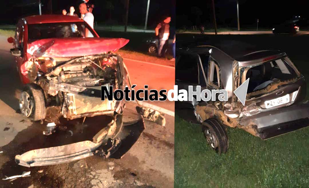 Três pessoas ficam feridas em acidente na BR-364 na noite de sábado