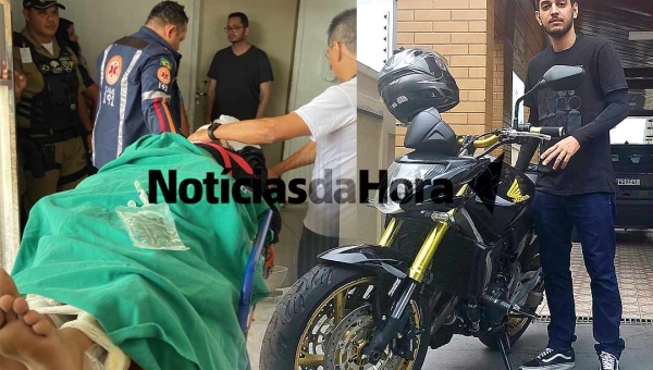 Na AC-40, filho do Major Rocha perde controle de motocicleta e sofre grave acidente