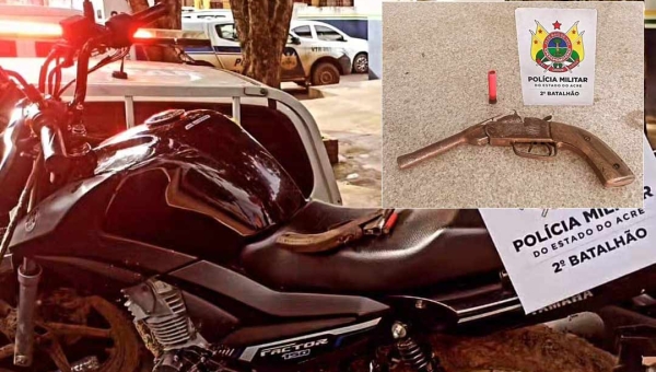 Em ação rápida, Polícia Militar recupera motocicleta e apreende arma de fogo na Cidade Nova