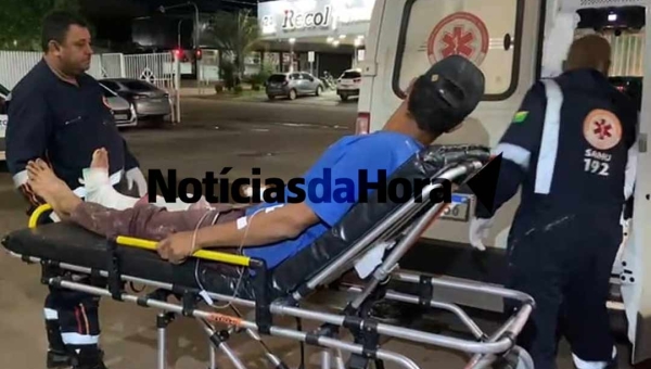 Lâmina de roçadeira quebra ao meio e pedaço atinge perna de colono; resgate durou mais de 10 horas devido à falta de trafegabilidade do ramal
