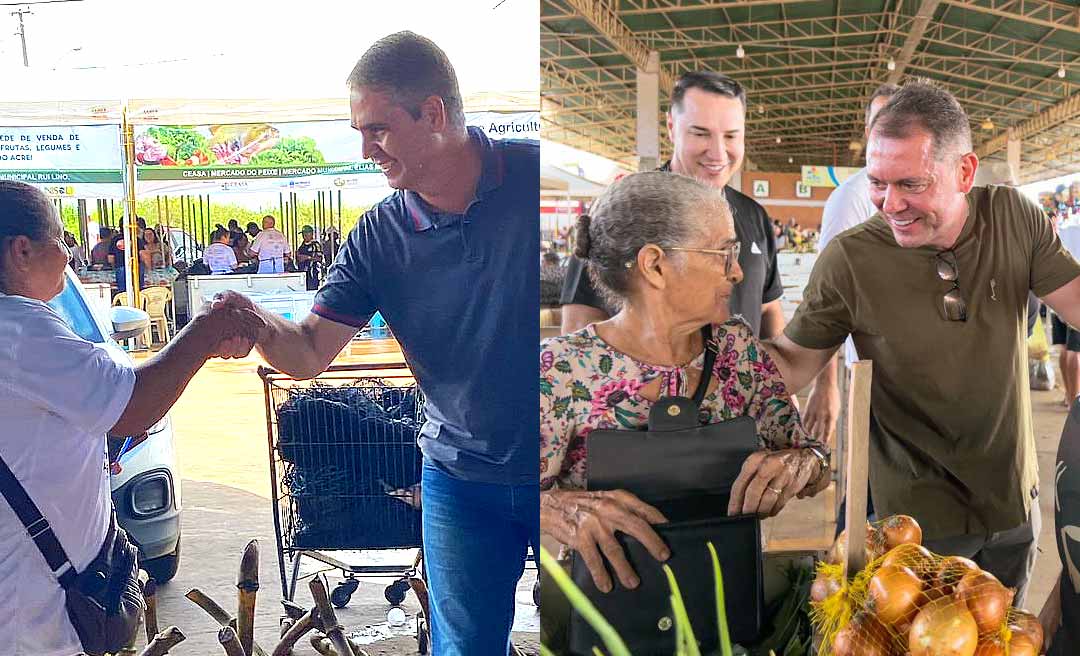 Marcus Alexandre e Alysson Bestene, pré-candidatos à prefeitura, vão às compras de Semana Santa na Ceasa