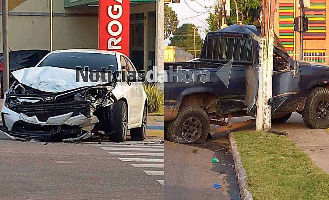Acidente no cruzamento da Getúlio Vargas com a Nações Unidas por pouco não termina em tragédia neste sábado