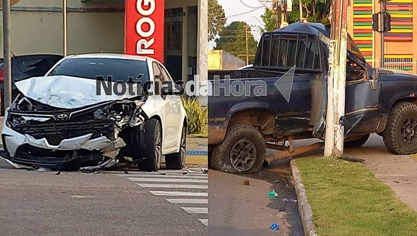 Acidente no cruzamento da Getúlio Vargas com a Nações Unidas por pouco não termina em tragédia neste sábado