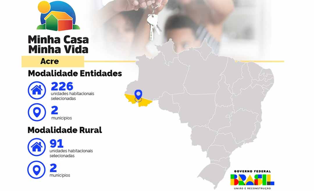 No Acre, 317 famílias serão contempladas com moradias do Minha Casa, Minha Vida Rural e Entidades