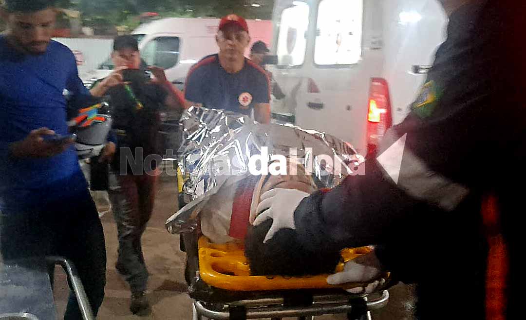 Acidente de trânsito deixa motociclista ferido em Rio Branco; vítima não teria respeitado preferencial