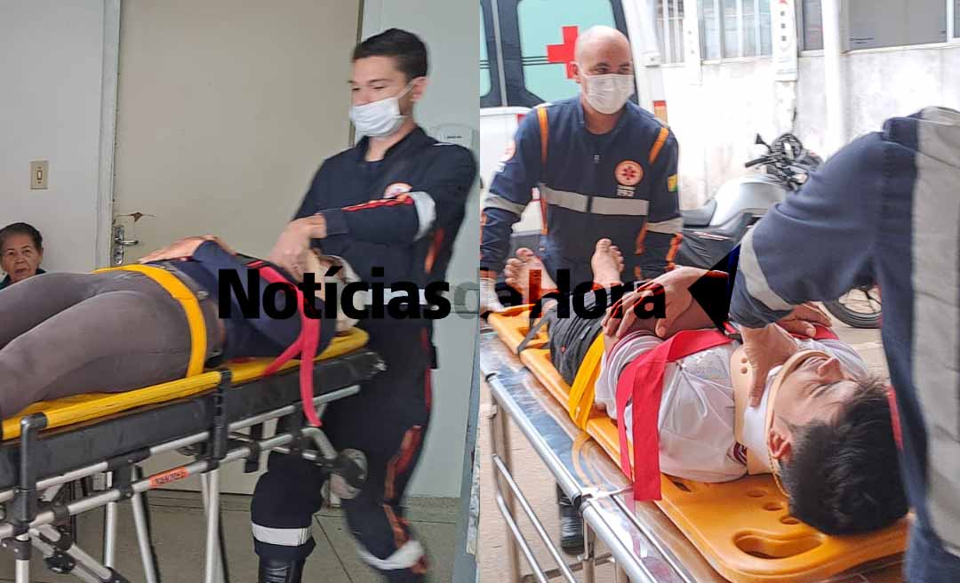 Colisão entre carro e moto deixa casal ferido em Rio Branco; motorista do veículo teria invadido preferencial