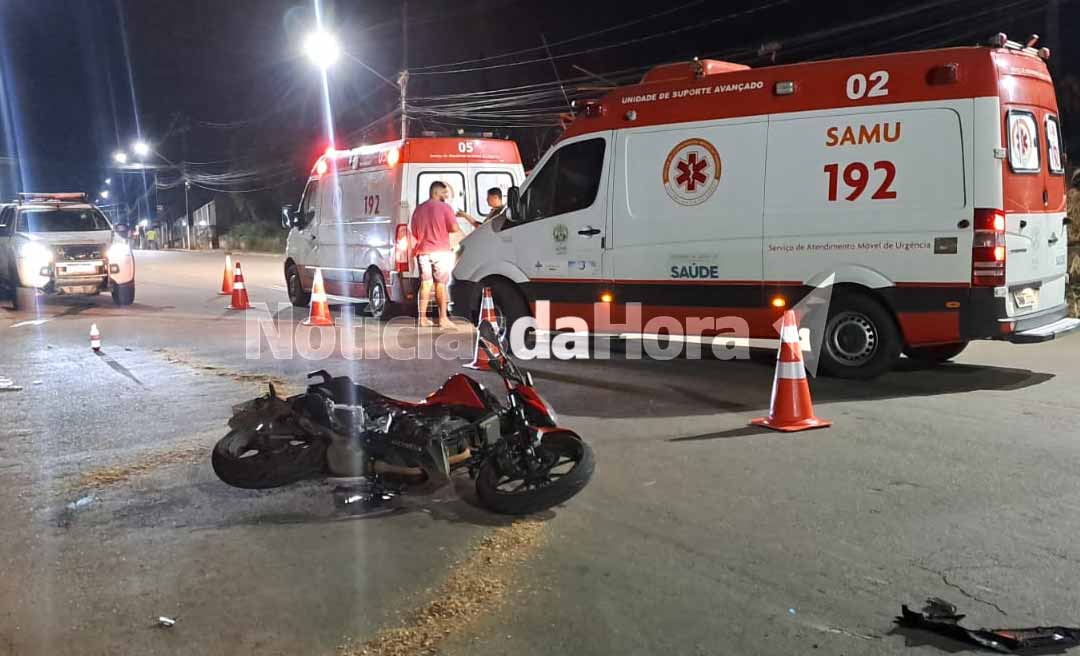 Militar de Rondônia faz manobra proibida e deixa motociclista com o pé dilacerado na Capital acreana