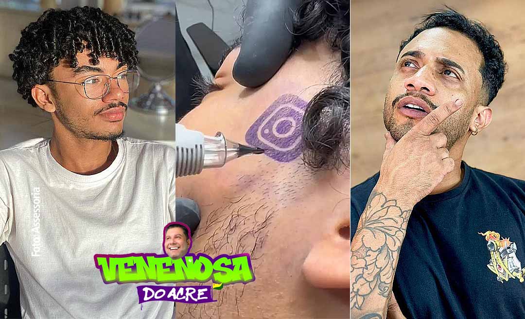 Influenciador de Rio Branco tenta fazer homenagem para o Instagram no rosto, mas é impedido por tatuador; SAIBA QUEM
