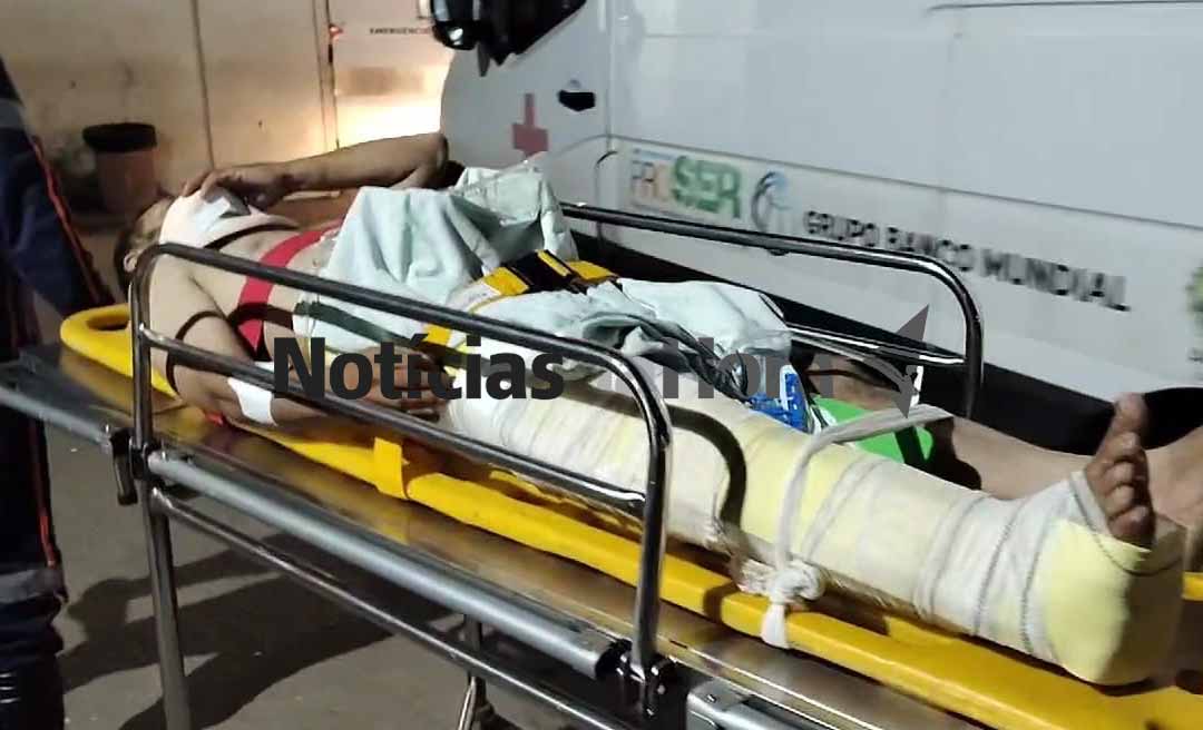 Homem se desequilibra cai de andaime e vai para no PS com fratura