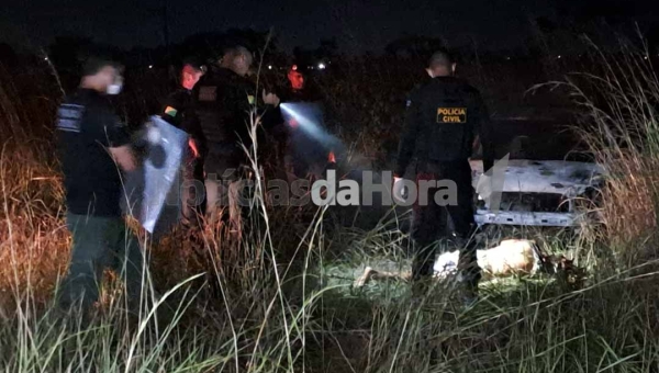 Corpo é encontrado carbonizado ao lado de carro em chamas no 2⁰ Distrito de Rio Branco