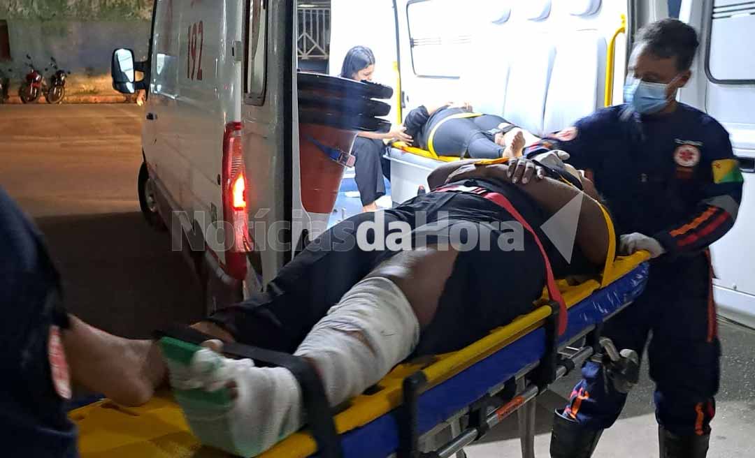 Colisão entre carro e moto deixa duas mulheres feridas na AC-40, bairro Vila Acre