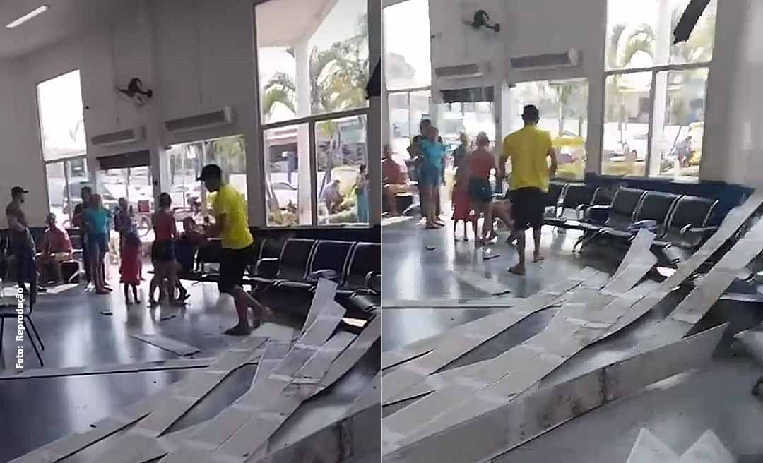Forro de hospital de Tarauacá cai em cima de pacientes; direção da unidade diz que “não houve nenhum ferido”