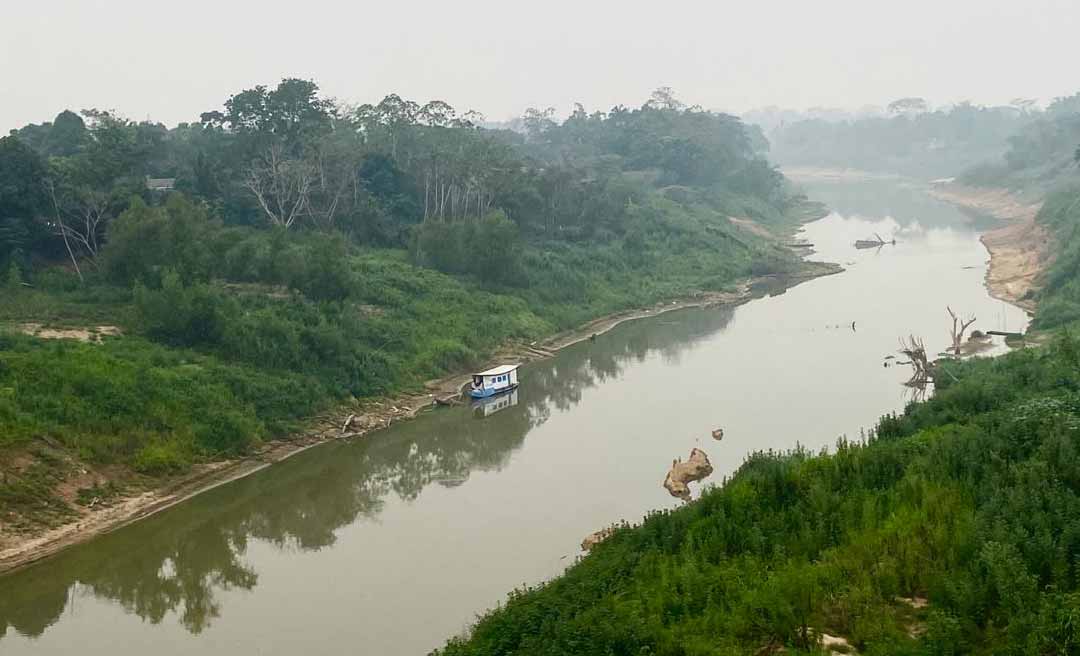 Seca extrema: Com 1,29 metro, Rio Acre atinge segunda pior marca em toda sua história