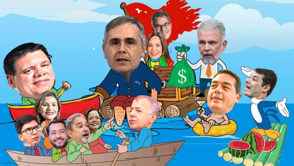 Balsa sai da Gameleira com Marcus Alexandre no comando e Jorge Viana “escondido” reclamando da fumaça e dos encalhamentos